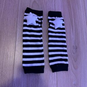 Hot Topic Black and White Striped Arm Warmers
